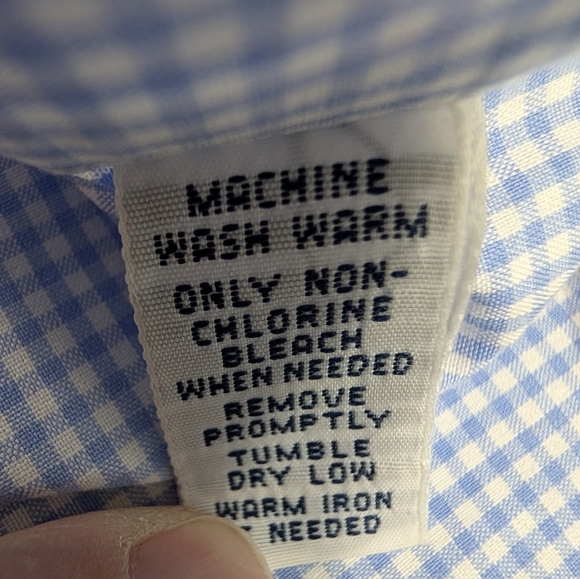 Vintage Ralph Lauren Gingham Shirt 16L Large Tall Blue Pink Pony Old Money - Picture 3 of 7